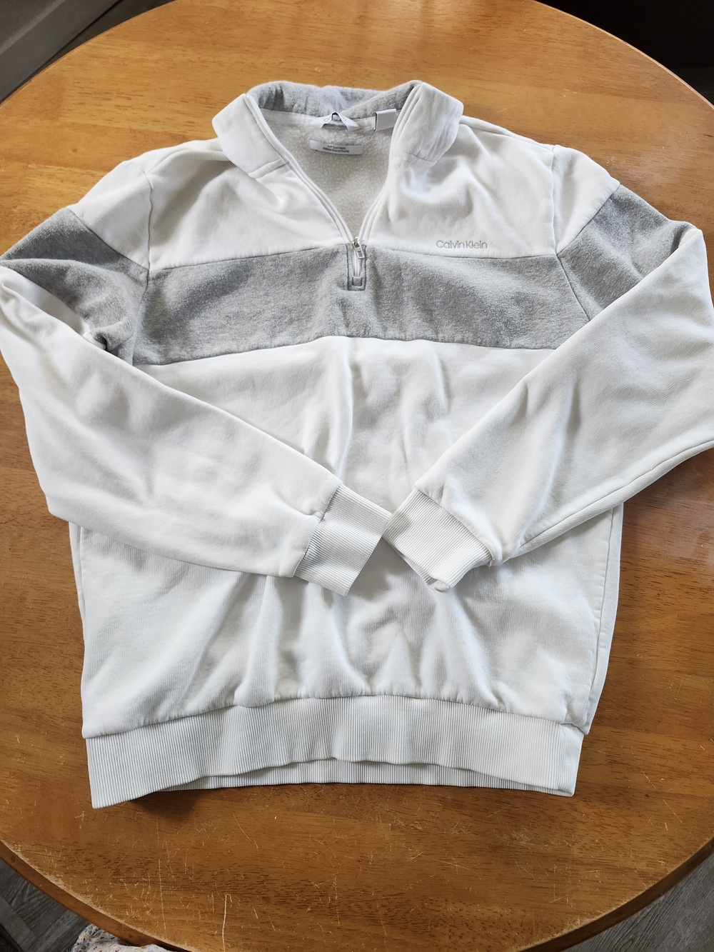 Calvin Klein Quarter Zip Colorblock Sweatshirt | Ultra Soft Pullover | Women's M